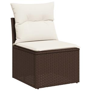 vidaXL 11-delige Loungeset met kussens poly rattan bruin