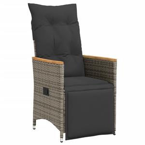 vidaXL 11-delige Bistroset met kussens poly rattan grijs