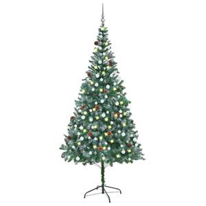 VIDAXL Künstlicher Weihnachtsbaum Mit Leds Kugeln Zapfen 210 Cm