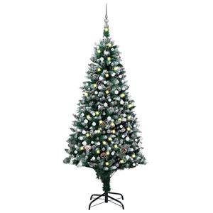 VIDAXL Künstlicher Weihnachtsbaum Mit Leds Kugeln Zapfen 210 Cm