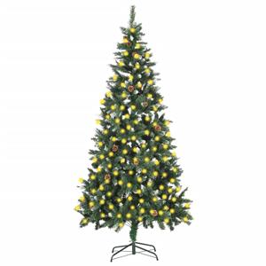 VIDAXL Künstlicher Weihnachtsbaum Mit Leds Kiefernzapfen 210 Cm