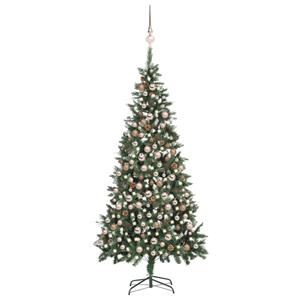 VIDAXL Künstlicher Weihnachtsbaum Mit Leds, Kugeln & Zapfen 210 Cm