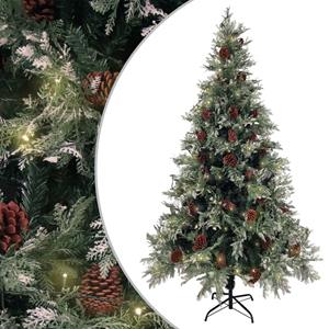 VIDAXL Weihnachtsbaum Mit Leds & Zapfen Grün & Weiß 195 Cm Pvc & Pe