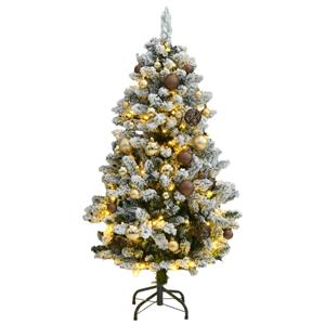 VidaXL Kunstkerstboom met scharnieren 150 LED en kerstballen 120 cm