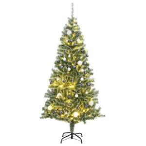 VidaXL Kunstkerstboom met 300 LED's kerstballen en sneeuw 180 cm