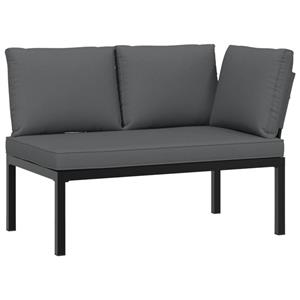 vidaXL 3-delige Loungeset met kussens aluminium zwart