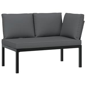 vidaXL 4-delige Loungeset met kussens aluminium zwart