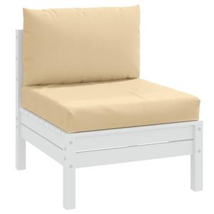 VidaXL Palletkussens 2 st stof gemêleerd beige