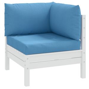 VidaXL Palletkussens 3 st stof gemêleerd blauw