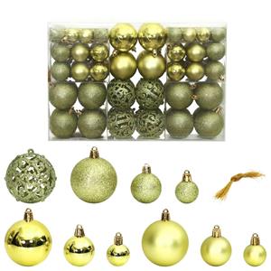 VidaXL Kerstballen 100 st 3/4/6 cm lichtgroen