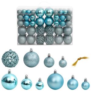 VidaXL Kerstballen 100 st 3/4/6 cm turquoise