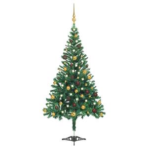 VIDAXL Künstlicher Weihnachtsbaum Mit Leds & Schmuck 210 Cm 910 Zweige