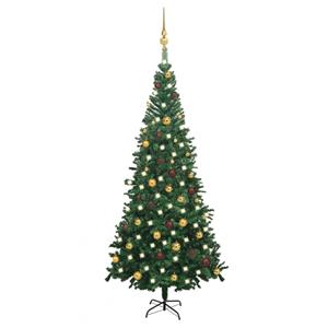 VIDAXL Künstlicher Weihnachtsbaum Mit Leds & Schmuck L 240 Cm Grün