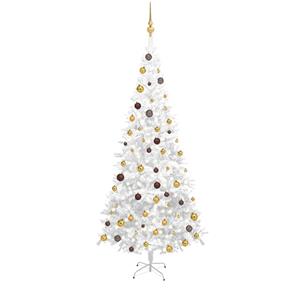 VIDAXL Künstlicher Weihnachtsbaum Mit Leds & Schmuck L 240 Cm Weiß