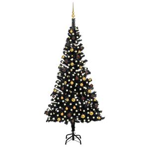 VIDAXL Künstlicher Weihnachtsbaum Mit Leds & Schmuck Schwarz 240cm Pvc