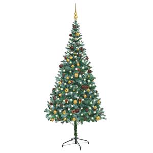 VIDAXL Künstlicher Weihnachtsbaum Mit Leds Kugeln & Zapfen 210 Cm