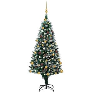 VIDAXL Künstlicher Weihnachtsbaum Mit Leds Kugeln & Zapfen 150 Cm