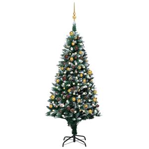 VIDAXL Künstlicher Weihnachtsbaum Mit Leds Kugeln & Zapfen 180 Cm