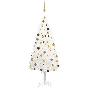 VIDAXL Künstlicher Weihnachtsbaum Mit Leds & Kugeln Weiß 180 Cm