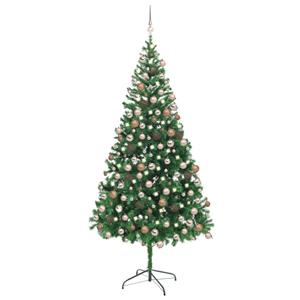 VidaXL Kunstkerstboom met verlichting en kerstballen 910 takken 210 cm