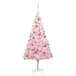 VIDAXL Künstlicher Weihnachtsbaum Mit Leds & Kugeln Rosa 240cm Pvc