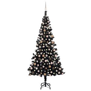 VIDAXL Künstlicher Weihnachtsbaum Mit Leds & Kugeln Schwarz 240cm Pvc