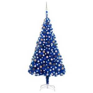 VIDAXL Künstlicher Weihnachtsbaum Mit Leds & Kugeln Blau 210cm Pvc