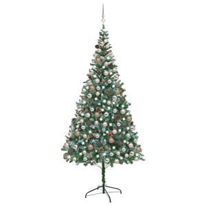 VIDAXL Künstlicher Weihnachtsbaum Mit Leds Kugeln Zapfen 210 Cm