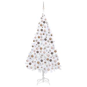 VidaXL Kunstkerstboom met verlichting en kerstballen 240 cm wit