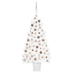 VidaXL Kunstkerstboom met verlichting en kerstballen 90 cm wit