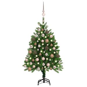 VIDAXL Künstlicher Weihnachtsbaum Mit Leds & Kugeln 120 Cm Grün