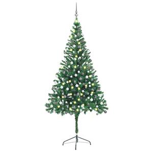 VidaXL Kunstkerstboom met verlichting en kerstballen 910 takken 210 cm