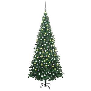 VIDAXL Künstlicher Weihnachtsbaum Mit Leds & Kugeln L 240 Cm Grün