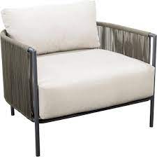 Yoi Umi lounge chair aluminium black/rope grey - 