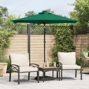 VidaXL Parasol met stalen paal 225x225x212 cm groen