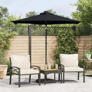 VidaXL Parasol met stalen paal 225x225x212 cm zwart