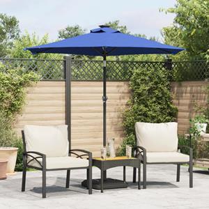 VidaXL Parasol met stalen paal 225x225x212 cm azuurblauw