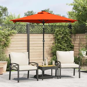 VidaXL Parasol met LED's en stalen paal 225x225x212 cm terracotta