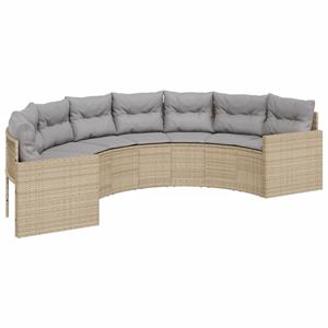 vidaXL 2-delige Loungeset halfrond poly rattan beige