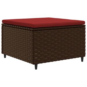 vidaXL 5-delige Loungeset met kussens poly rattan bruin