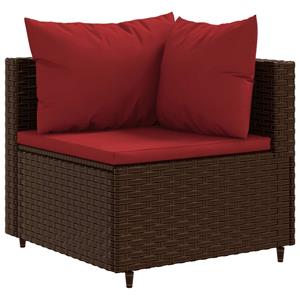 vidaXL 6-delige Loungeset met kussens poly rattan bruin