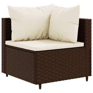 vidaXL 5-delige Loungeset met kussens poly rattan bruin