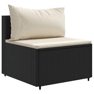 vidaXL 5-delige Loungeset met kussens poly rattan zwart