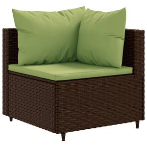 vidaXL 6-delige Loungeset met kussens poly rattan bruin