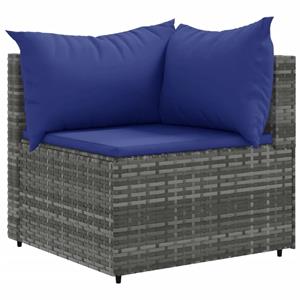 vidaXL 8-delige Loungeset met kussens poly rattan grijs