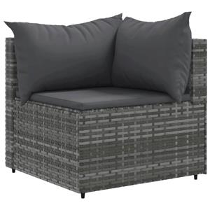 vidaXL 7-delige Loungeset met kussens poly rattan grijs