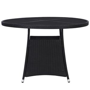 vidaXL Tuintafel Ø110x74 cm poly rattan zwart