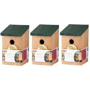 Lifetime Garden 3x Vogelhuisjes houten nestkastjes van 22 cm -