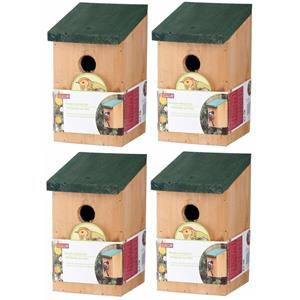 Lifetime Garden 4x Vogelhuisjes houten nestkastjes van 22 cm -