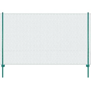 VidaXL Draadgaashek met palen 25x2 m staal groen